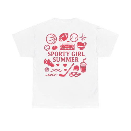 Sporty Girl Summer | Game Day Girl Unisex Heavy Cotton Tee, Summer Vibes, Casual T-Shirt, Sports Fan Apparel, Multiple Colours Available
