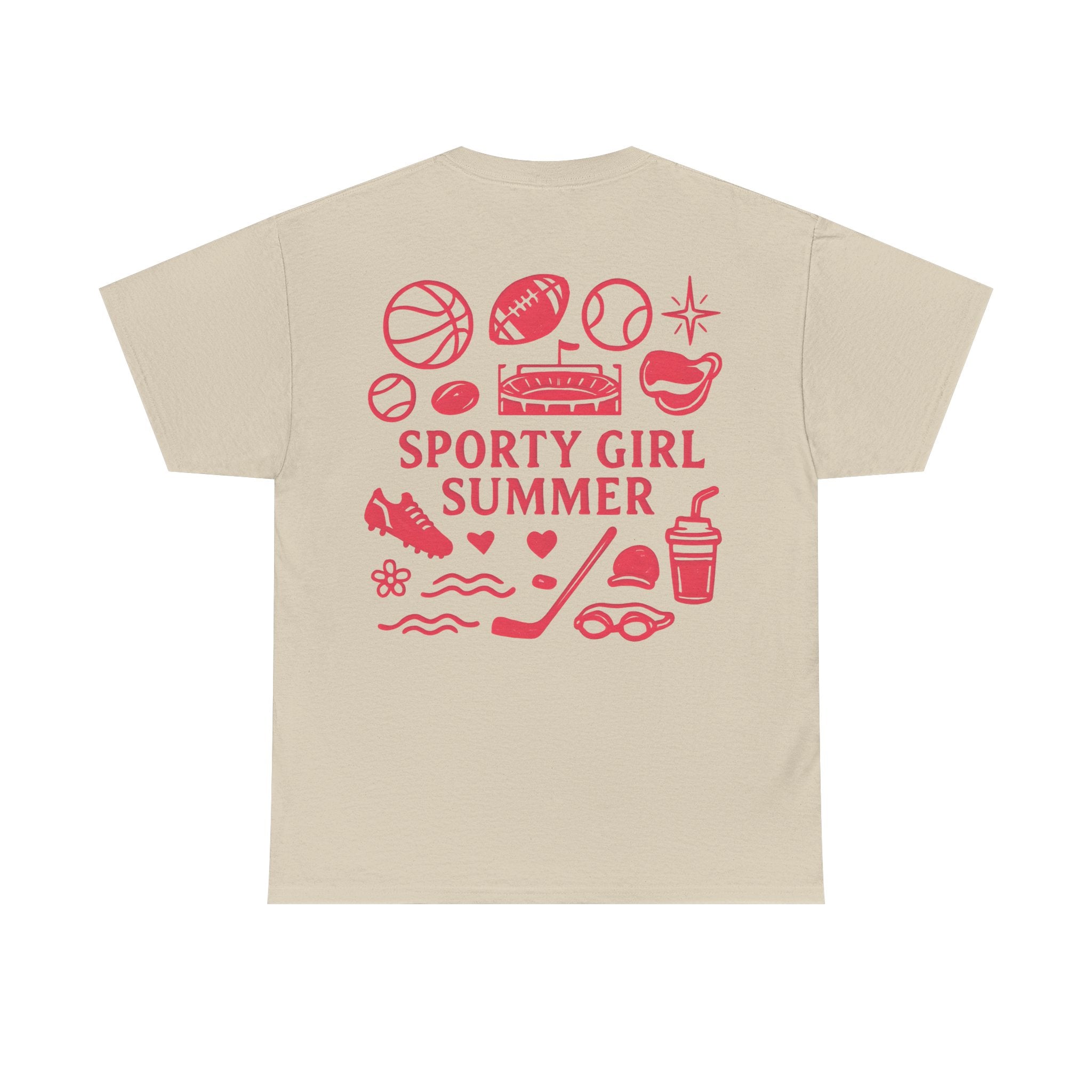 Sporty Girl Summer | Game Day Girl Unisex Heavy Cotton Tee, Summer Vibes, Casual T-Shirt, Sports Fan Apparel, Multiple Colours Available